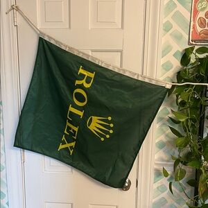 Rolex Green Banner Flag with Yellow Emblem